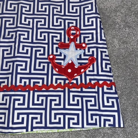 EUC Shrimp & Grits Kids Reversible Easter Anchor Dress  4th July - size 5 - Picture 2 of 9